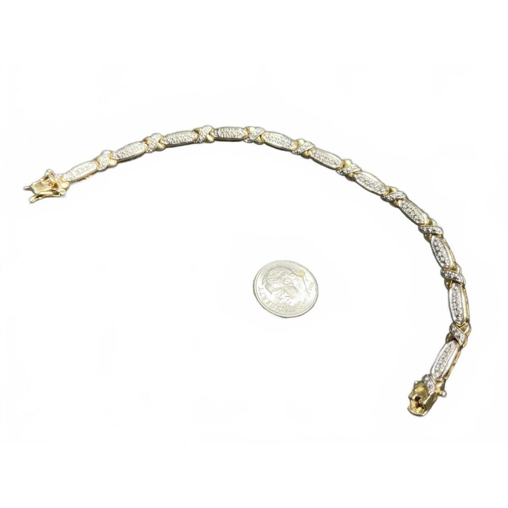 X Gold and Silver Diamond Bracelet